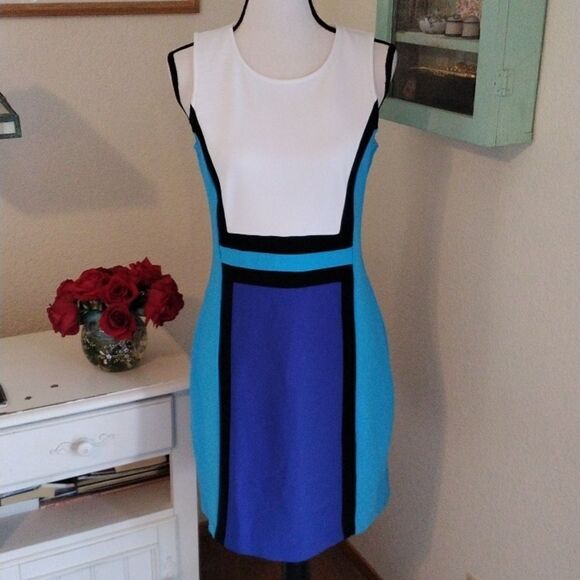Boston Proper Color Block Dress - Picture 1 of 10